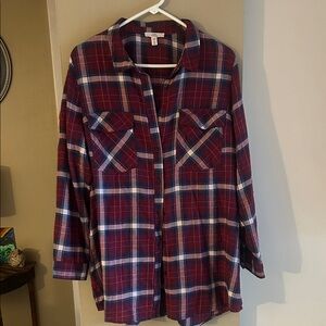 Como Vintage Red and Blue Plaid Shirt